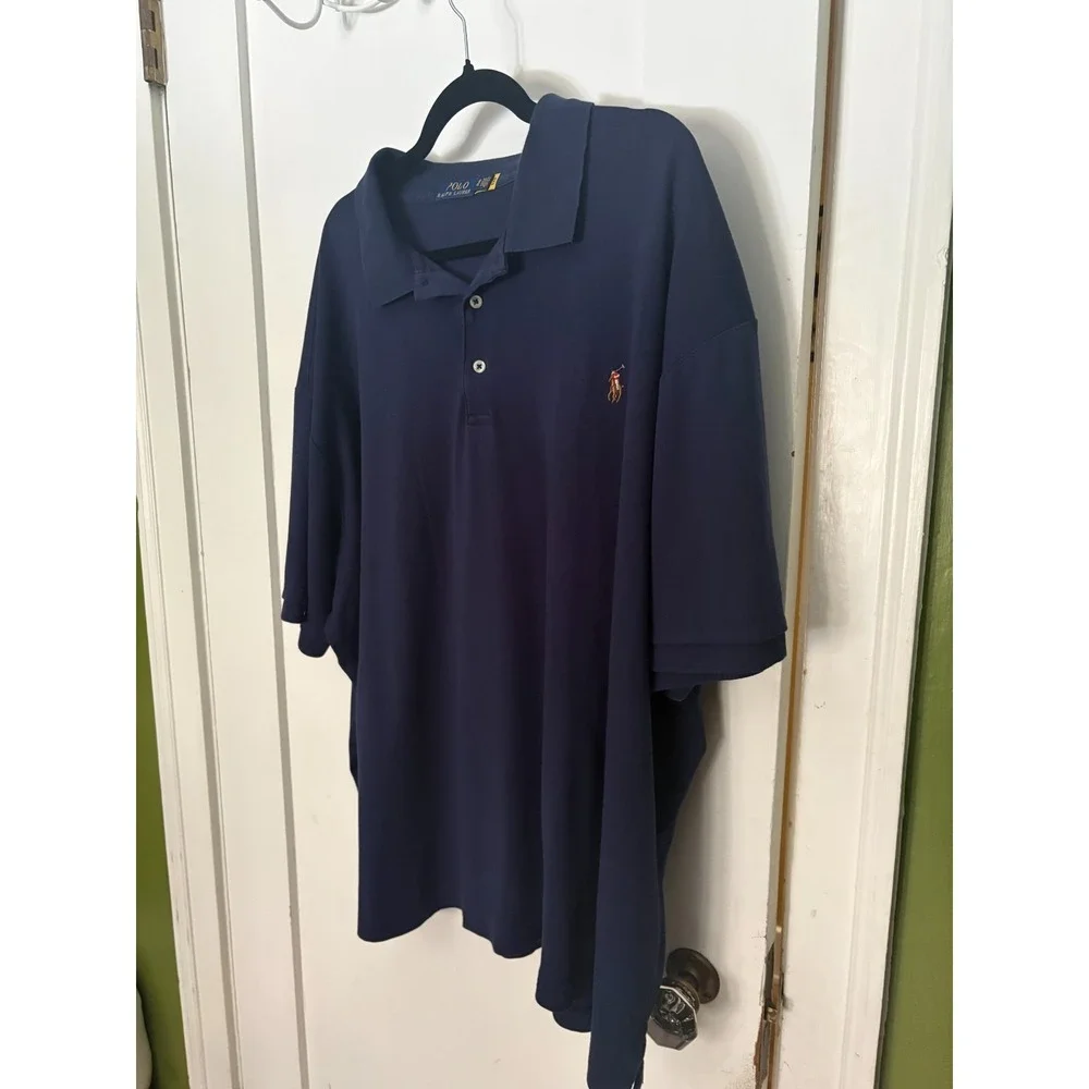 Polo Ralph Lauren Polo Shirt 3XB Big Navy Blue Pony Short Sleeve Cotton